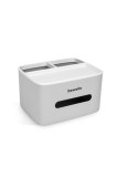 Suport dozator pentru șervețele și prosoape de h&acirc;rtie, 205 x 160 x 120 mm, alb, material plastic