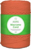 Rola de macrame pentru mestesuguri Anyunkey, bumbac, portocaliu, 400m x 3 mm