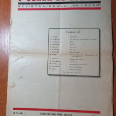 o geana de lumina-decembrie 1933 anul 1,nr. 1-revista liceului gheorghe lazar