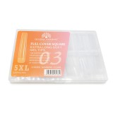 Set 120 bucati tipsuri dizolvabile, 12 marimi, 5XL extra-lung, patrat, Nr. 03