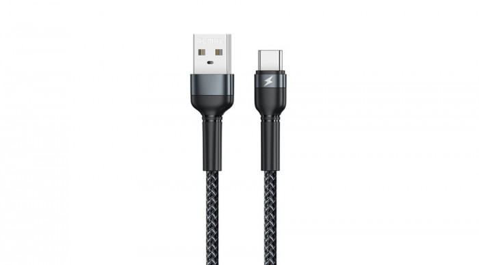 Remax USB - Cablu USB tip C, &icirc;ncărcare, transfer de date, 2,4 A, 1 m, negru (RC-124a-negru)