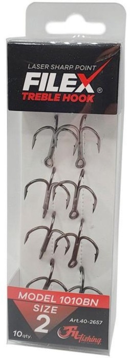 Ancora Tripla Filfishing Black Nickel 1001, Nr.10, 10buc/pac