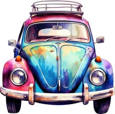 Sticker decorativ Masina, Albastru, 60 cm, 7995ST foto