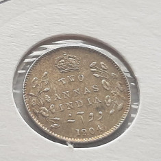 152. Moneda India 2 annas 1904 - Argint 0.917