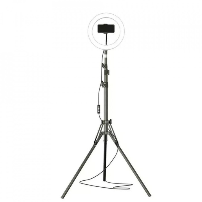 Lampa circulara Ring Light, 120 x LED SMD, 10 trepte lumina, telecomanda pe