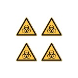 Autocolante de avertizare Biohazard W009 DIN EN ISO 7010 ASR A1.3 10cm pachet de 4 &ndash; pachet de 4