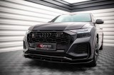 Spoiler pentru bara de protectie frontala Maxton Design versiunea 1 potrivit pentru Audi RSQ8 MK1 dupa 2019, luciu negru Performance AutoTuning