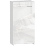 HOMCOM Dulap pentru Pantofi Lucios, Mobilier Modern cu Rafturi Reglabile pentru Hol, Coridor, Capacitate 10 Perechi, Alb | Aosom Romania