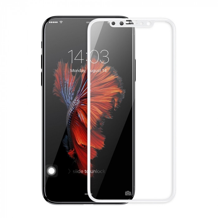 Tempered Glass - Ultra Smart Protection iPhone X Fulldisplay Alb