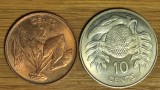 Kiribati - set de colectie exotic - 2 cents 1992 + 10 cents 1979 AUNC - greu de gasit, superbe !