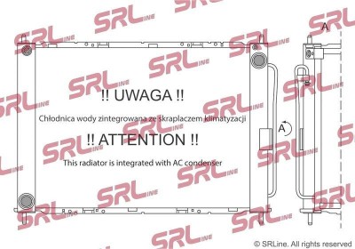 Radiator Renault Clio 13, Modus, motor: 1.2, 1.2 TCE, 1.5 dci, radiator + condensator fara filtru uscator, 510x380x37,5, SRLine, miez si rezervor din foto