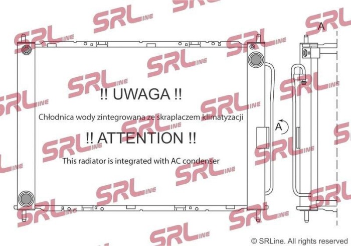 Radiator Renault Clio 13, Modus, motor: 1.2, 1.2 TCE, 1.5 dci, radiator + condensator fara filtru uscator, 510x380x37,5, SRLine, miez si rezervor din