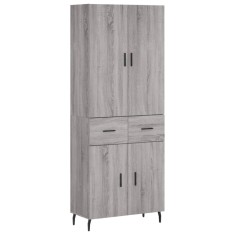 Dulap inalt, gri sonoma, 69,5x34x180 cm, lemn compozit