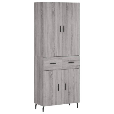 Dulap inalt, gri sonoma, 69,5x34x180 cm, lemn compozit foto