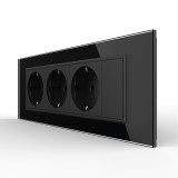 Cumpara ieftin Priza tripla cu blank Livolo cu rama din sticla 6/7 module - standard Italian SmartElectro IntelligentHouse