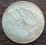 (A23) MONEDA DIN ARGINT AUSTRIA - 100 SCHILLING 1977, 900 JAHRE HOHEN-SALZBURG, Europa