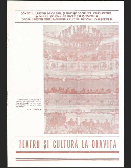 REVISTA TEATRU ȘI CULTURĂ LA ORAVIȚA - COMITETUL JUDEȚEAN DE CULTURĂ ȘI EDUCAȚIE SOCIALISTĂ / MUZEUL DE ISTORIE DIN CARAȘ-SEVERIN