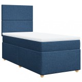 Cumpara ieftin Pat box spring cu saltea, albastru, 80x200 cm, textil