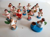 **Lot 13 jucarii lemn Erzgebirge vintage, cor/formatie de ingeri, decor Craciun