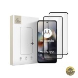 Folie de protectie Ecran Tech-Protect FIT+ pentru Motorola Moto G56 Sticla Securizata Full Glue Set 2 bucati 2.5D Neagra