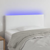 Tablie de pat cu LED, alb, 80x5x78/88 cm, piele ecologica GartenMobel Dekor, vidaXL