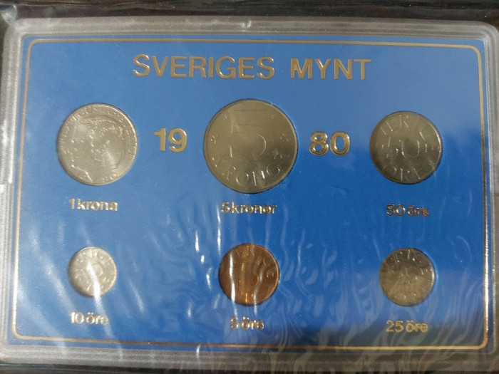 Seria completata monede - Sweden 1980