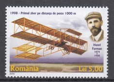 ROMANIA 2008 LP 1793 AVIATIE -100 ANI PRIMUL ZBOR SERIE MNH