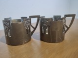 Pereche de suporti pahare din alama, Art Deco