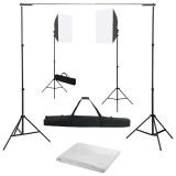 Cumpara ieftin Kit studio foto cu lumini softbox si fundal