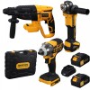 Trusa Scule 3 in 1 Rotor RSET3: Rotopercutor, Polizor Unghiular, Autofiletanta, 2 Acumulatori 21V/3Ah + Cutie Transport