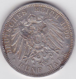 Germania 5 mark marci Prussia 1900 Wilhelm II, Europa, Argint