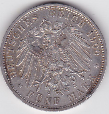 Germania 5 mark marci Prussia 1900 Wilhelm II foto