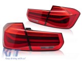 Set de stopuri LED potrivit pentru BMW Seria 3 F30 sedan 2011-2018, baza rosie, stanga si dreapta Performance AutoTuning