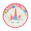 Set Farfurii Carton, 18 cm, Unicorn, Multicolor, 6 Bucăți, Oem