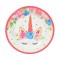 Set Farfurii Carton, 18 cm, Unicorn, Multicolor, 6 Bucăți