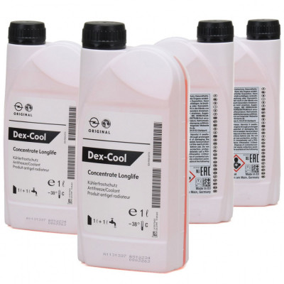 Set 4 Buc Antigel Concentrat Oe Opel Dex-Cool Concentrate Longlife G12 1L 1940663 foto