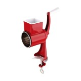 Masina pentru macinat nuci, alune, mozzarella, manuala, din metal, cu maner rotativ, fixare cu surub metalic, rosu