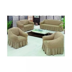 Set 4 huse 3211, pentru canapea 3 locuri, canapea 2 locuri si 2 fotolii Bej - HSE03