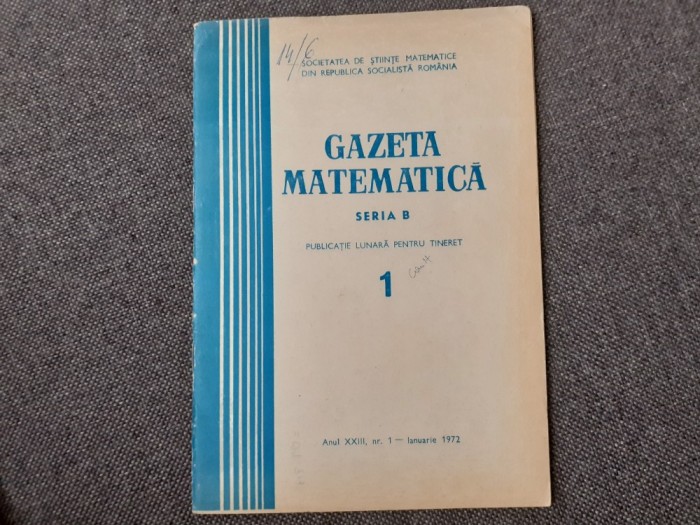 GAZETA MATEMATICA NR 1/1972