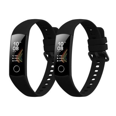 Set 2 Curele Kwmobile pentru Honor Band 5/Band 4, Negru, Silicon, 59596.07 foto