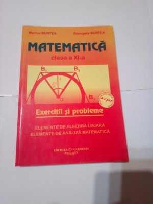 MATEMATICA cl. A XI - A ~ EXERCITII SI PROBLEME ~ MARIUS &amp;amp; GEORGETA BURTEA foto