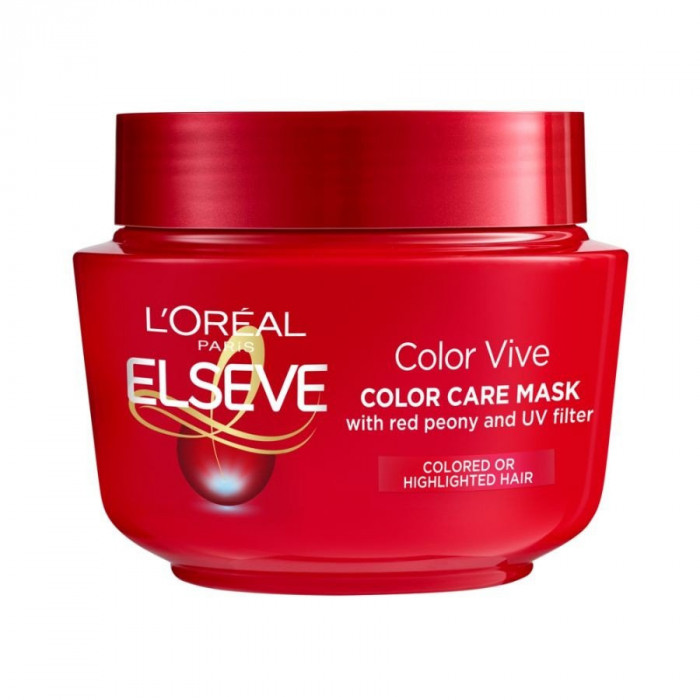 Masca de par, L&rsquo;Or&eacute;al Paris, Elseve, Color Vive with Red Peony, 300 ml