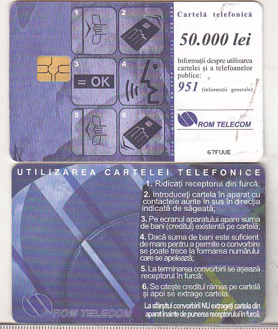 bnk card Cartela telefonica 1999 - Instructiuni - RO-ROM-0045