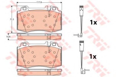 Set placute frana,frana disc MERCEDES CLK Cabriolet (A209) (2003 - 2010) TRW GDB1543 foto