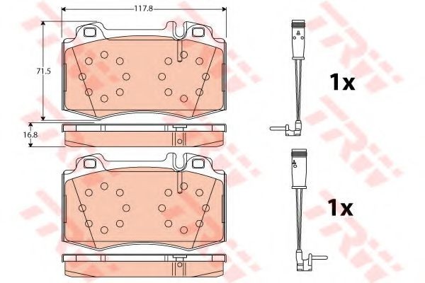 Set placute frana,frana disc MERCEDES CLK Cabriolet (A209) (2003 - 2010) TRW GDB1543