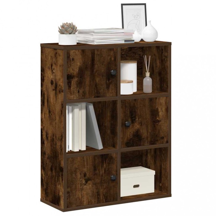 Gossi biblioteca, stejar fumuriu, 60x24x76,5 cm, lemn prelucrat