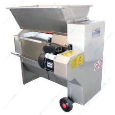 Eno 20 inox, zdrobitor desciorchinator struguri, cu motor, Enoitalia, cuva si carcasa inox, cuva cu snec, pompa preluare mustuiala, motor 1,5 kW, prod foto