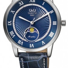 Ceas Barbati, Q&Q, Moonphase QZ10J318Y - Marime universala