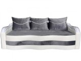 Cumpara ieftin Canapea Extensibila Simona 225x74x100 cm, Stofa Catifelata + Piele Ecologica, Lada Depozitare, 3 Perne Decorative, Arcuri Relaxa