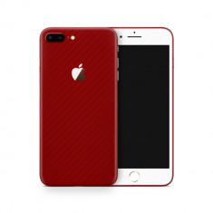 Skin Apple iPhone 8 Plus (set 2 folii) CARBON ROSU foto